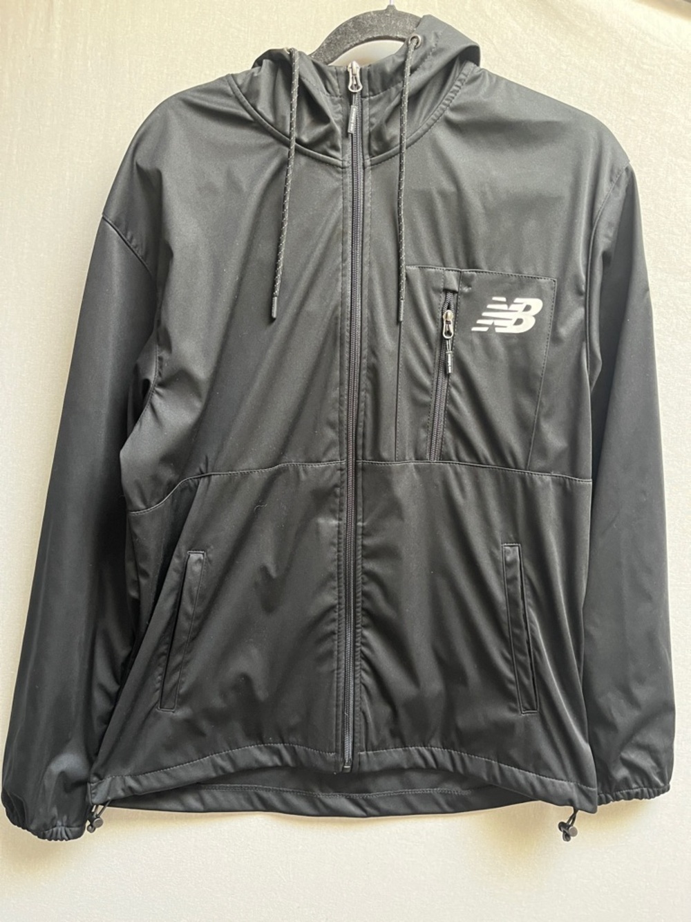 NWT New Balance Black All Motion Softshell Hooded Windbreaker Jacket M